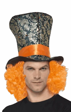 Smiffys Orange Mad Hatter Hair And Hat