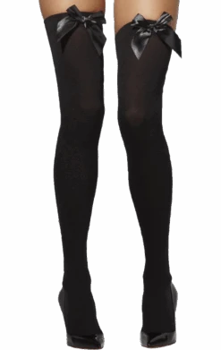 Smiffys Women Black Bow Stockings