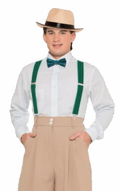 Striped Green Trouser Braces