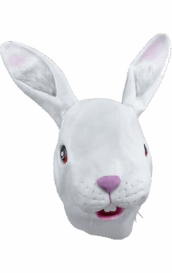 Adult White Rabbit Facepiece Accessory