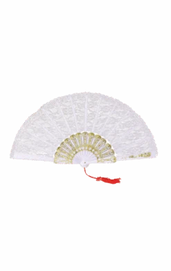 White Lace Fan Accessory