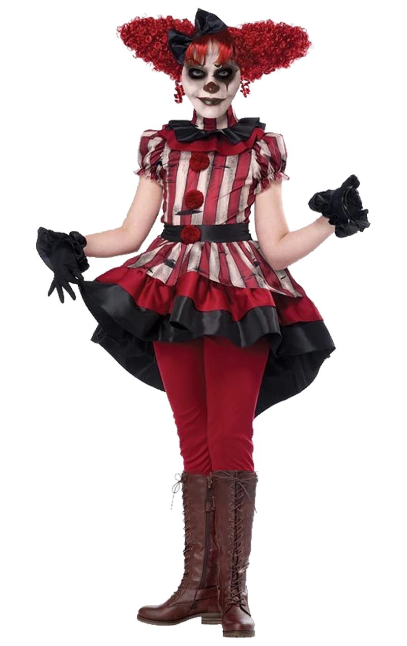 Girls Wicked Clown Halloween Costume 3 Girls Wicked Clown Halloween Costume