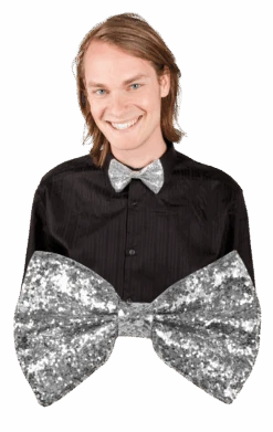 Boland Silver Glitter Bow Tie