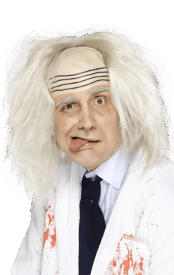 Smiffys White Professor Wig