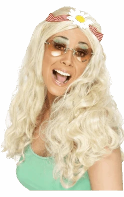 Smiffys Long Blonde Groovy 70s Wig