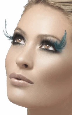 Smiffys Teal Feather Eyelashes