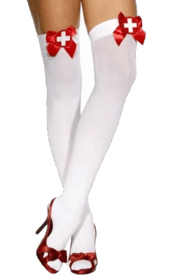 Smiffys Adult Nurse Thigh High Stockings