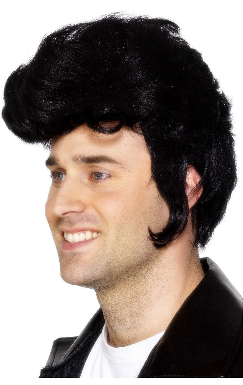 Smiffys Black Teddy Boy Wig 3 Smiffys Black Teddy Boy Wig