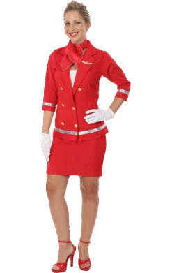 Adult Sizzling Red Air Hostess Costume
