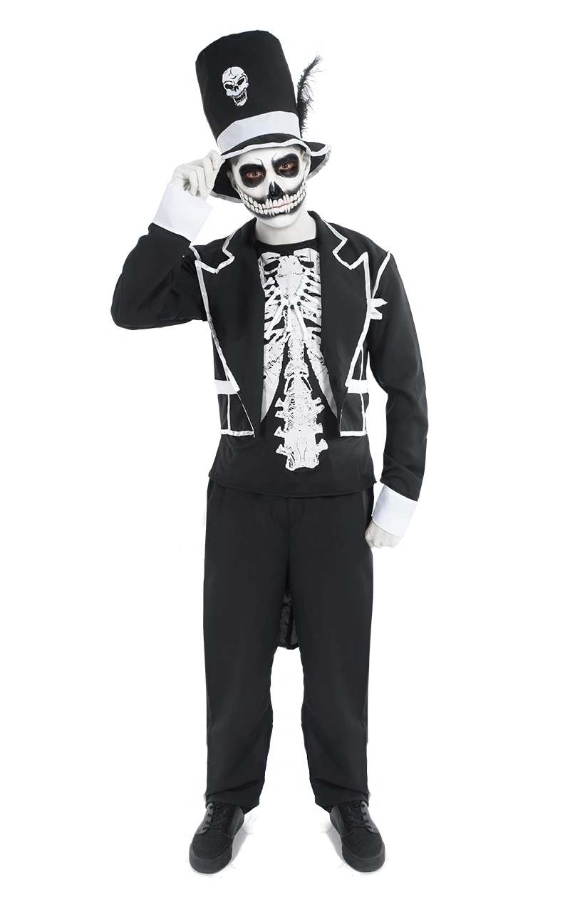 Mens Sophisticated Skeleton Costume 3 Mens Sophisticated Skeleton Costume
