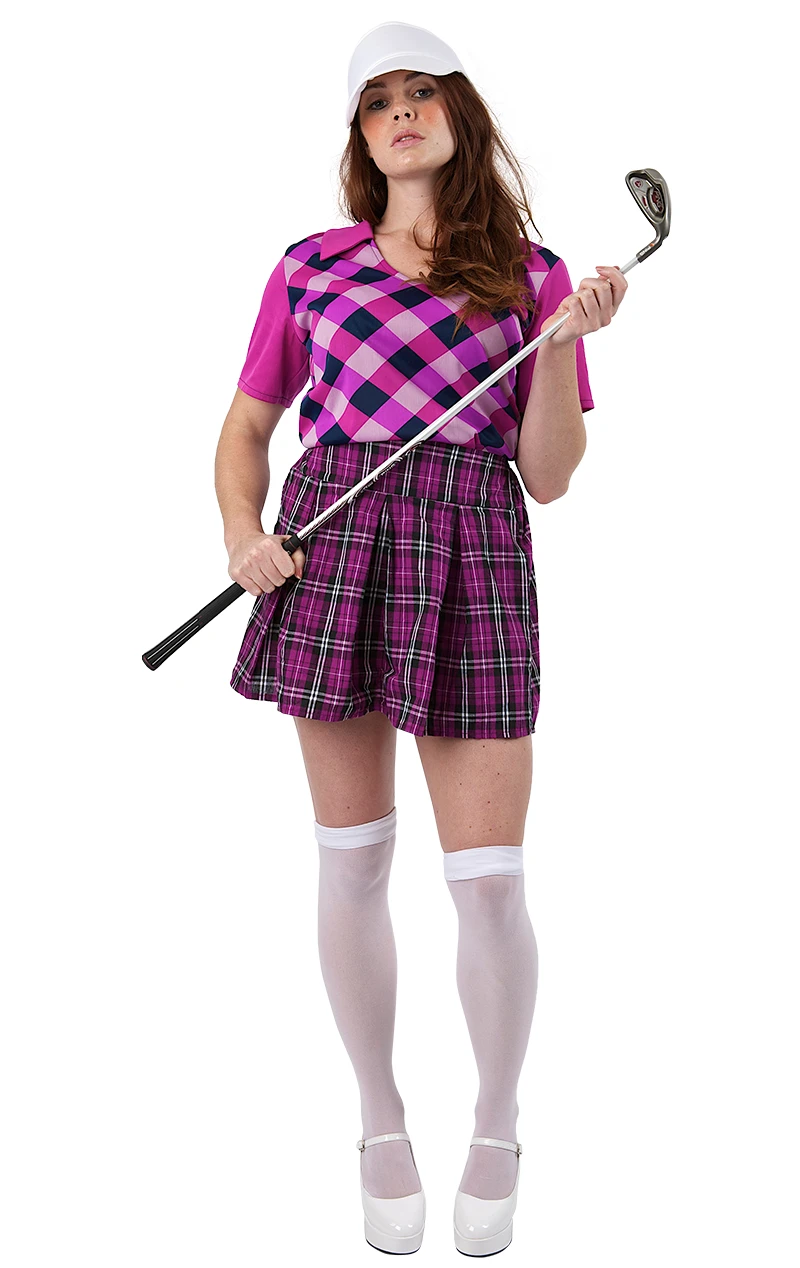 Womens Purple Pub Golf Costume 3 Womens Purple Pub Golf Costume