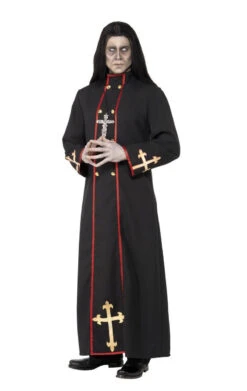 Smiffys Mens Minister Of Death Halloween Priest Costume