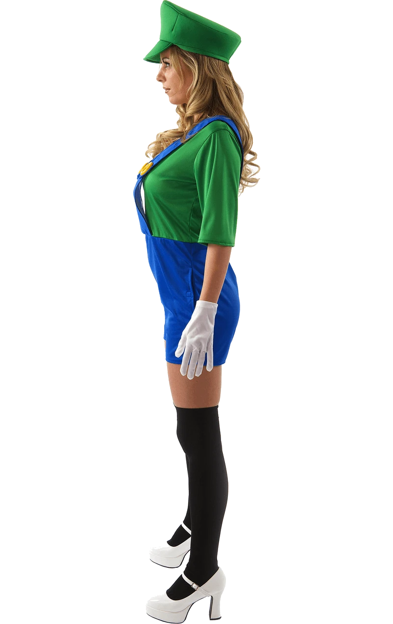 Adult Female Luigi Super Mario Costume 4 Adult Female Luigi Super Mario Costume - Image 2