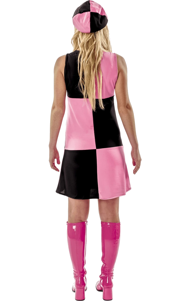 Adult 1960s Pink Chequer Costume 5 Adult 1960s Pink Chequer Costume - Image 3