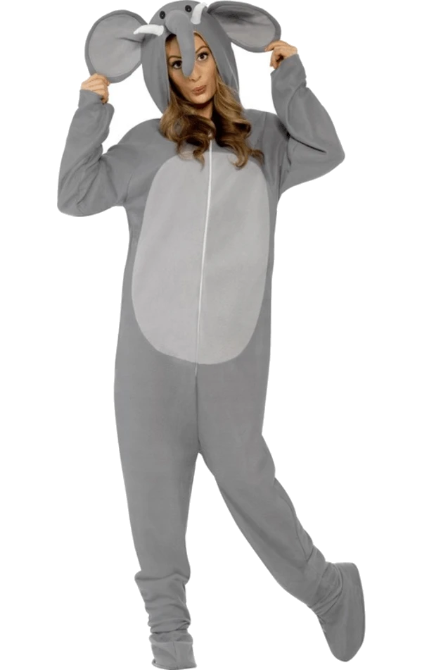 Smiffys Adult Elephant Animal Onesie Costume 3 Smiffys Adult Elephant Animal Onesie Costume