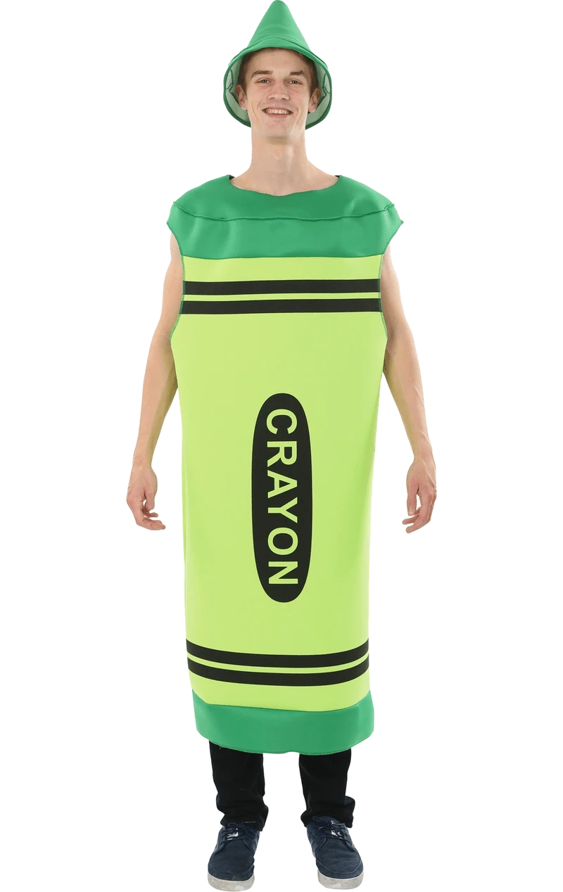 Mens Green Crayon Costume 3 Mens Green Crayon Costume