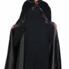 Adult Black Velvet Satin Cape 1 Adult Black Velvet Satin Cape -Palmer Sales 00040242p