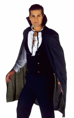 Black High Collar Vampire Cape