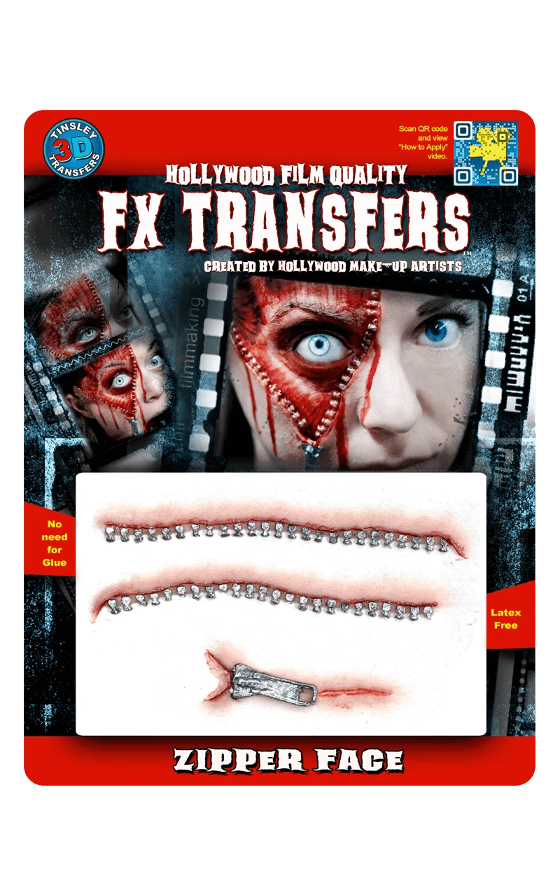 Zipper Face 3D FX Transfers Accessory 3 Zipper Face 3D FX Transfers Accessory