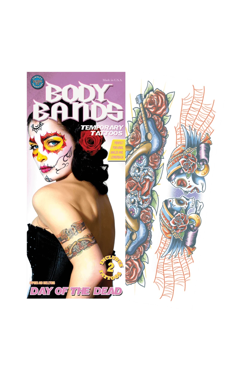 Gypsy Skull Body Band Temporary Tattoo 3 Gypsy Skull Body Band Temporary Tattoo