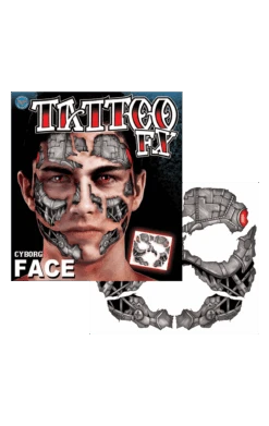 Cyborg Face Temporary Tattoo