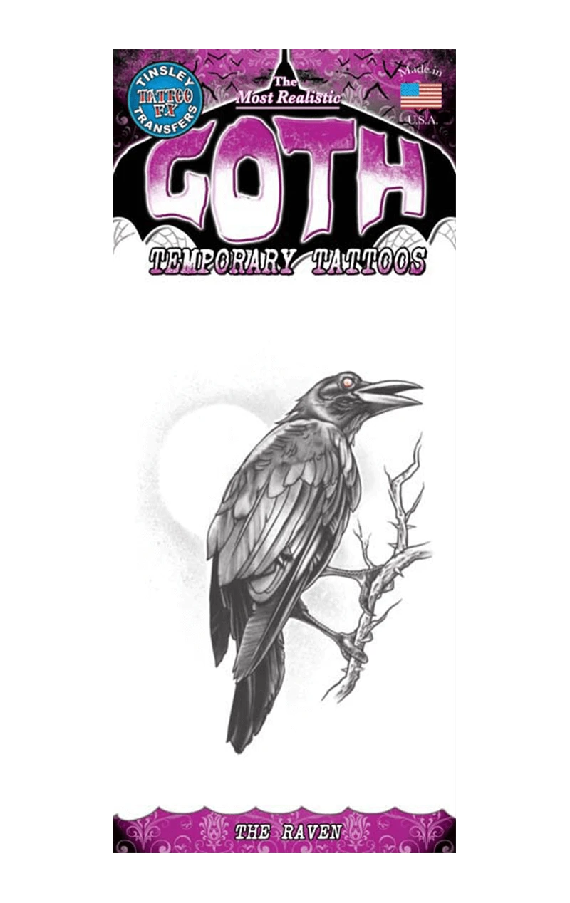 Raven Goth Tattoo Transfer 3 Raven Goth Tattoo Transfer