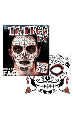 Day Of The Dead Face Tattoo Transfer