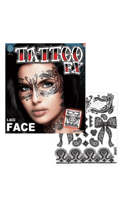 Lace Masquerade Face Tattoo Transfer
