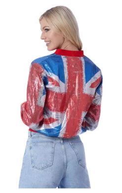 GENERIC Womens Union Jack Sequin Bomber Jacket -Palmer Sales 00095429a01