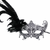 GENERIC Black Metal Feather Facepiece