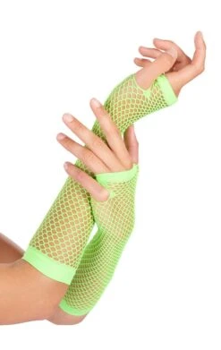 GENERIC Green Neon Fishnet Gloves