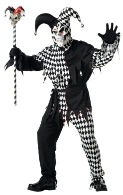 Mens Evil Jester Halloween Costume