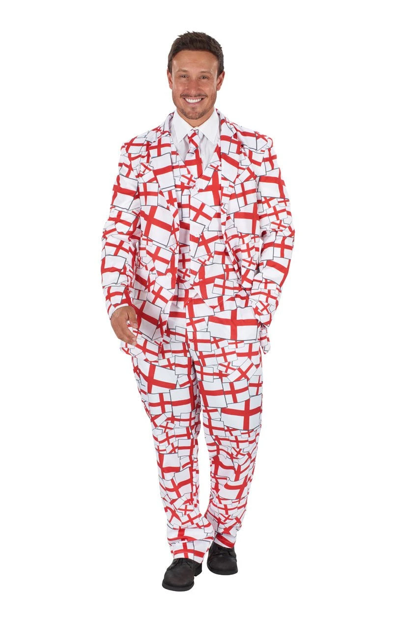 GENERIC Mens St George England Flag Suit 3 GENERIC Mens St George England Flag Suit