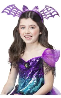 GENERIC Purple Glitter Bat Headband