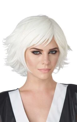 GENERIC Unisex White Feathered Cosplay Wig